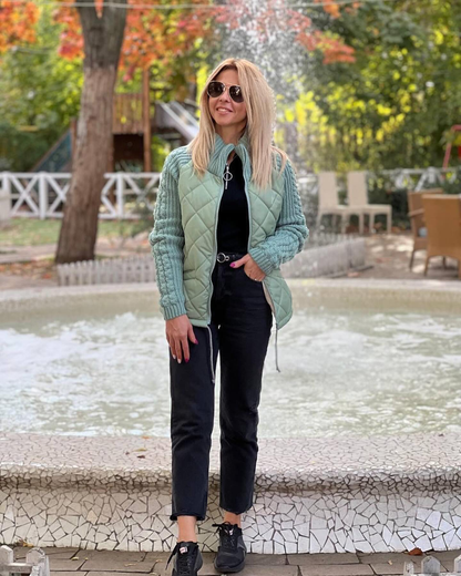 MORFA - Veste Patchwork en maille pour femme